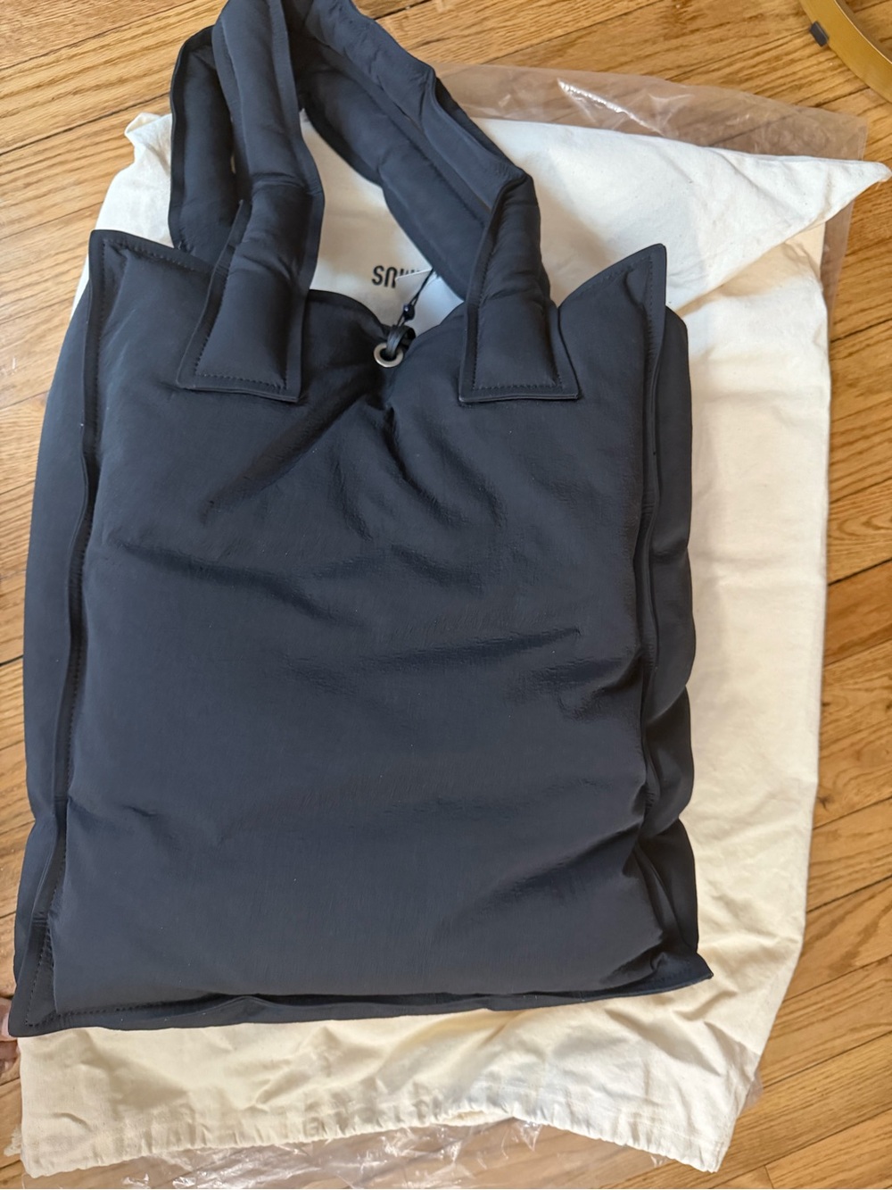 Jacquemus Black Tote with Cream Interior